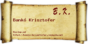 Bankó Krisztofer névjegykártya