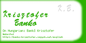 krisztofer banko business card