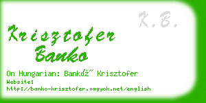 krisztofer banko business card